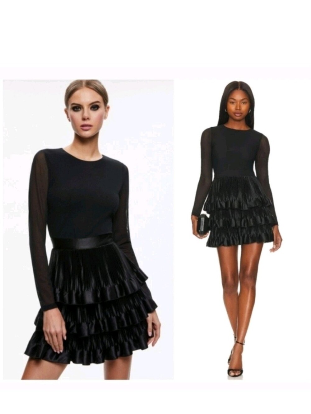 ALICE + OLIVIA CHARA TIERED RUFFLE MINI DRESS SIZE 4 $495 - Picture 2 of 16
